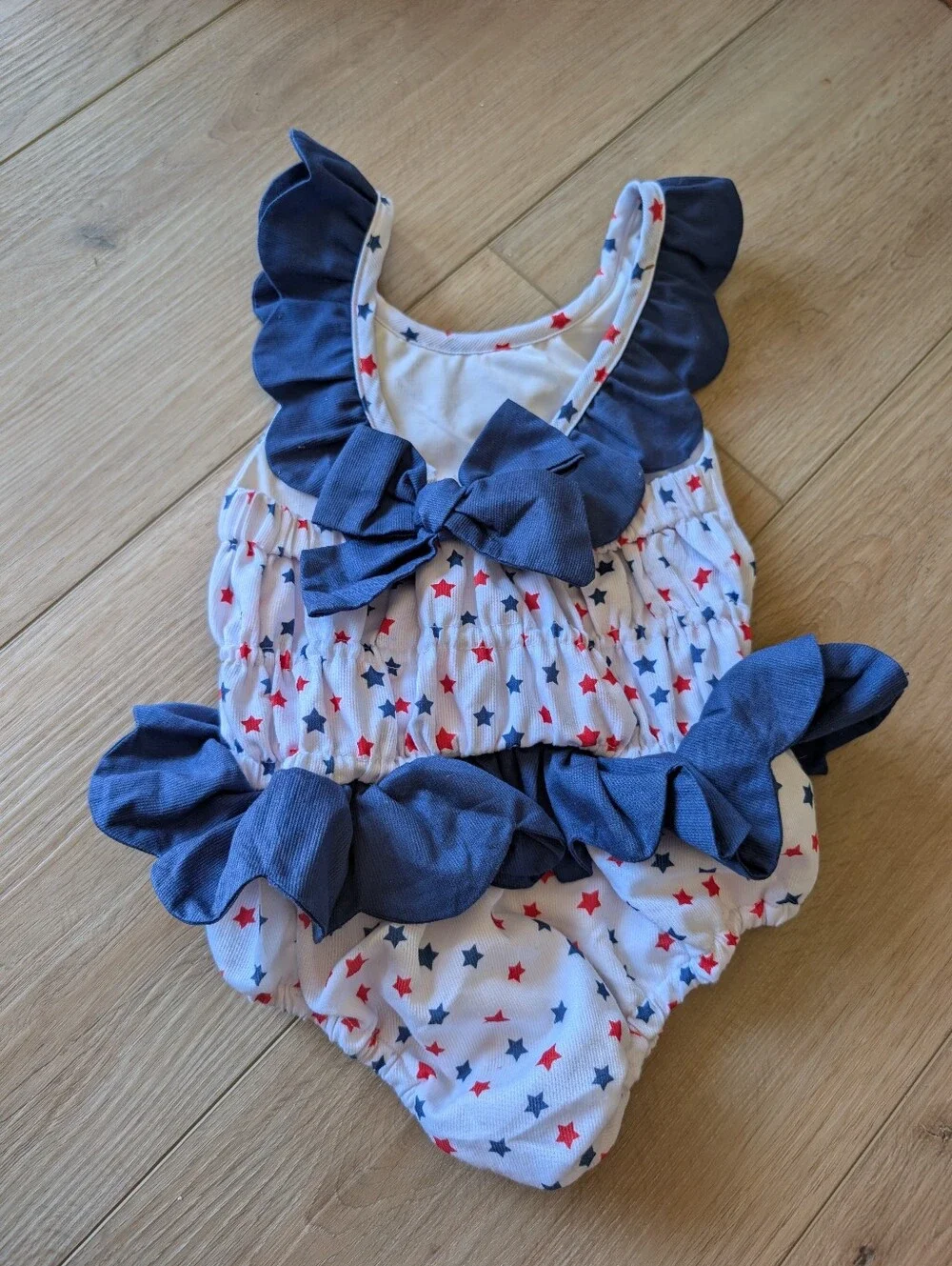 Cecil & Lou Star Ruffle One-Piece Swimsuit - Red, White & Blue